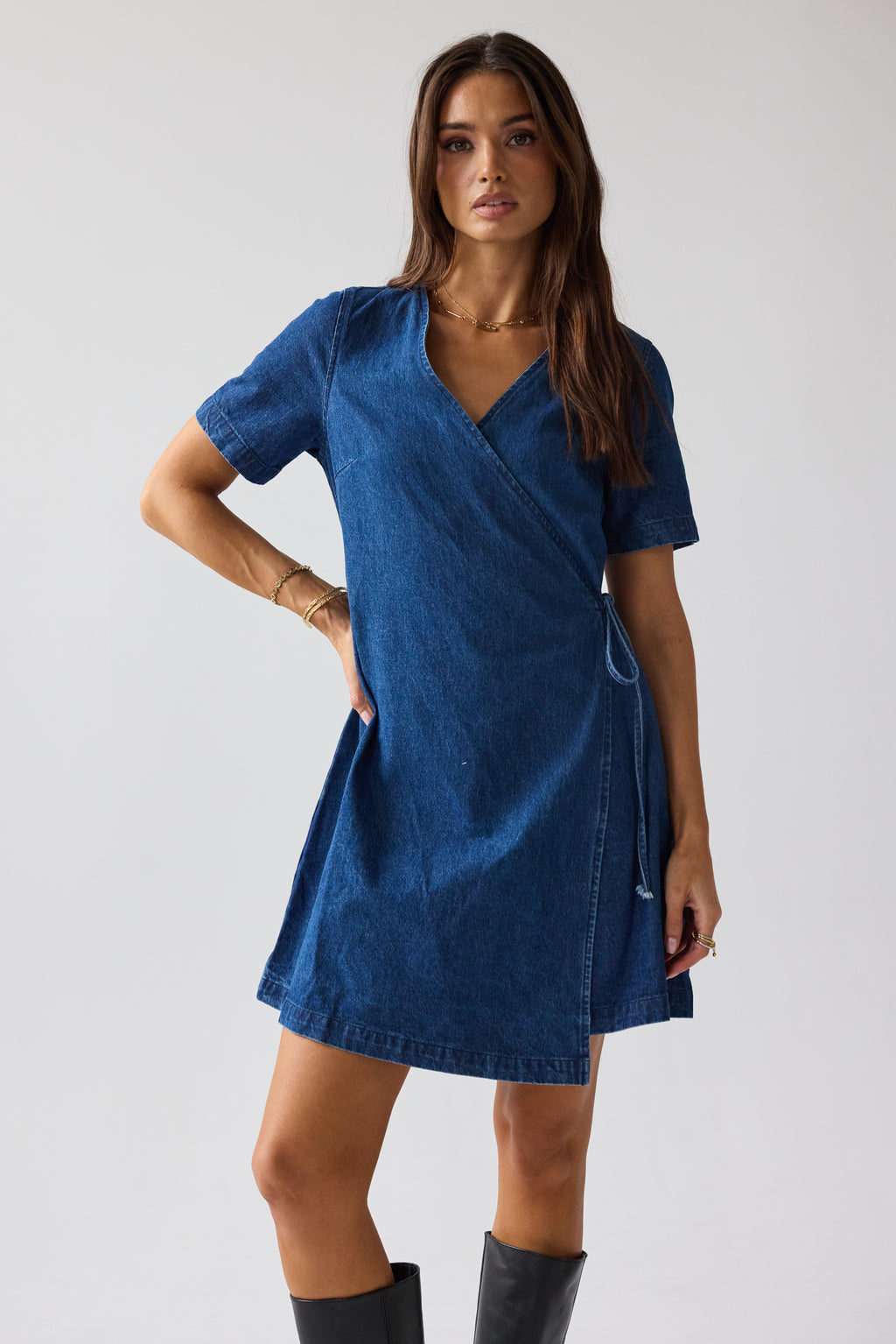 Rue Denim Wrap Dress
