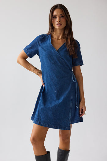 Rue Denim Wrap Dress