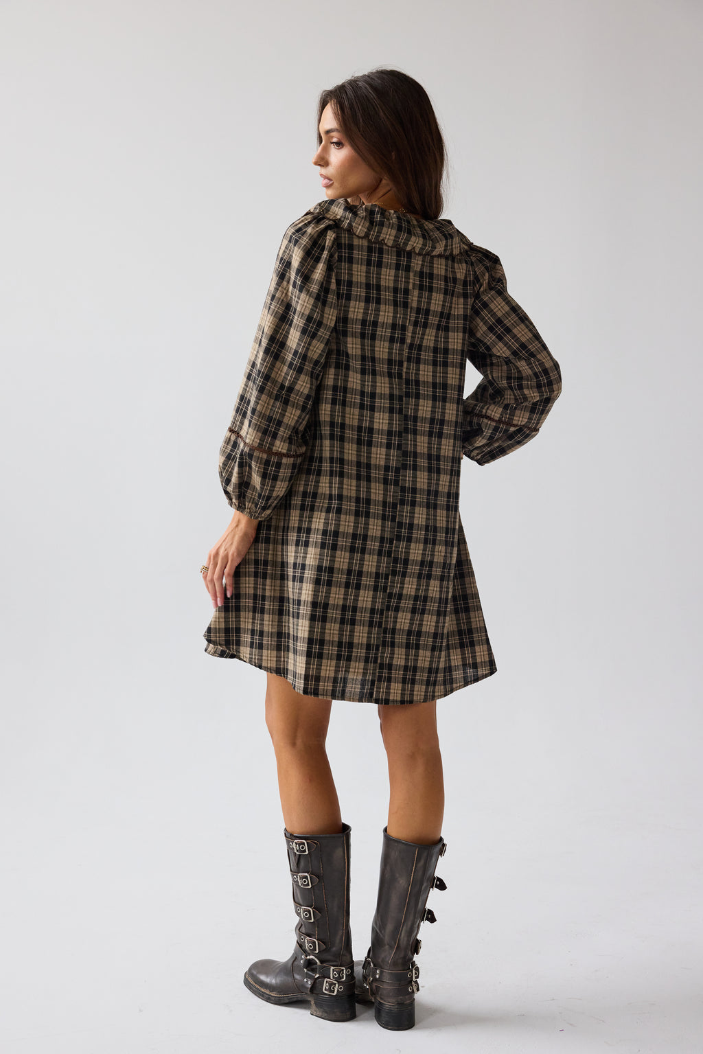 knee length dresses for ladies Uptown Plaid Midi Dress main image 1