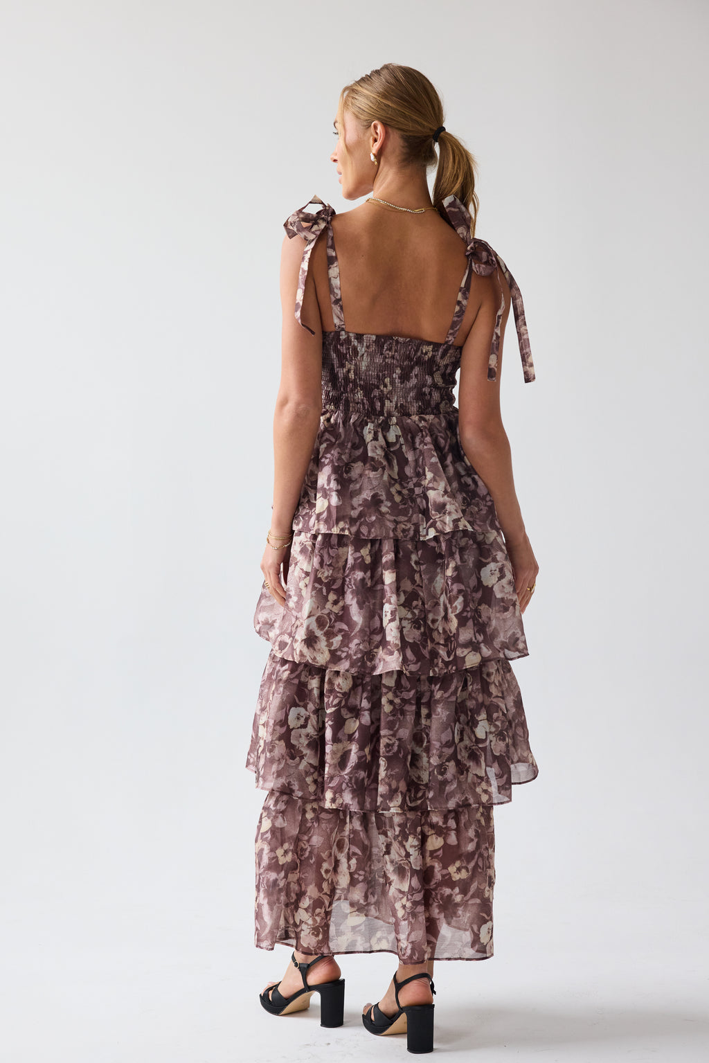 ruffled dress for women Brynn Tiered Ruffle The ruffle detailing adds a bit of flirty fun to any affair Vana White Ruffle Dress -