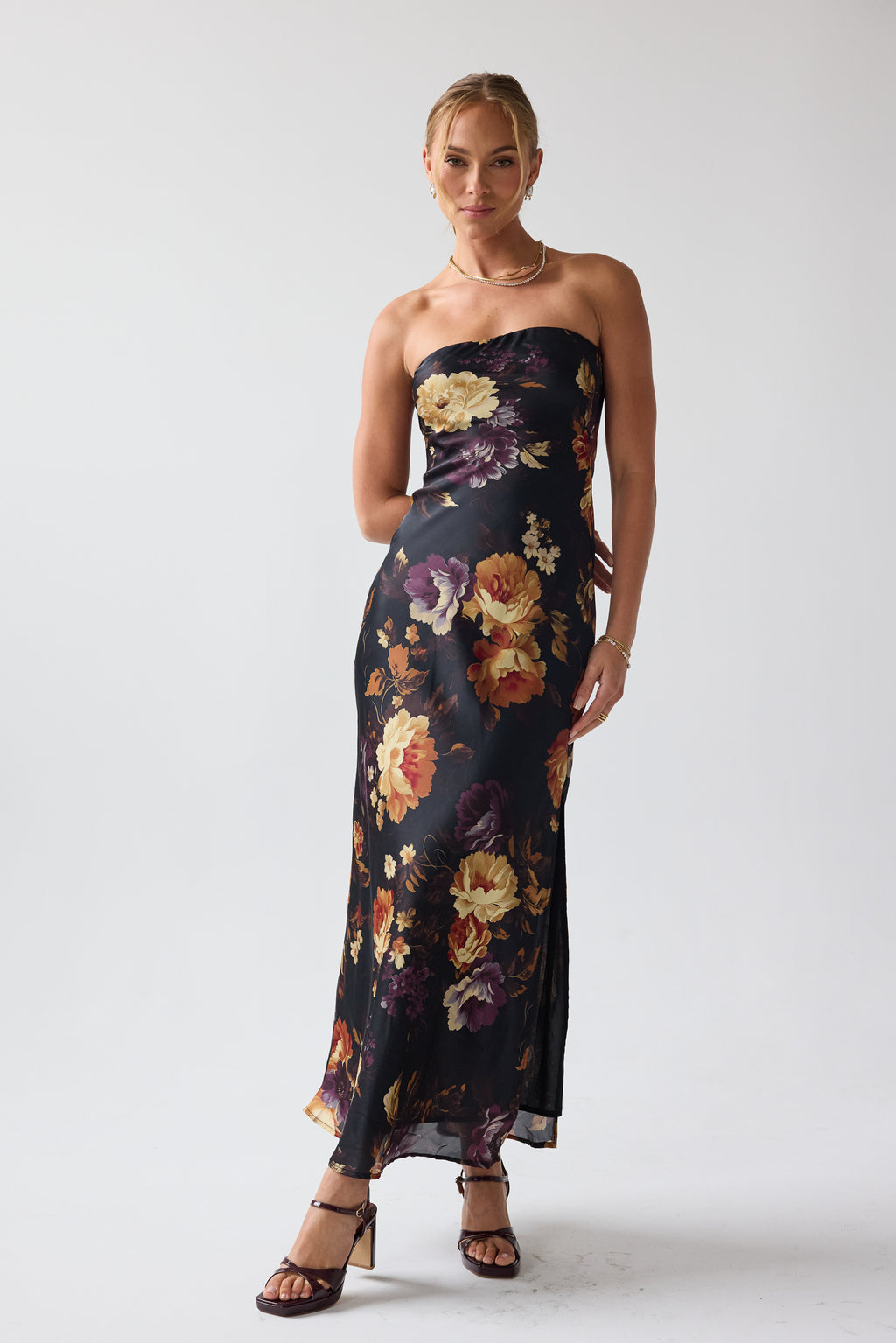 semi formal floral maxi dress Katherine Maxi Dress Cream & Rust Floral