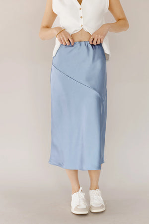 Zada Midi Skirt in Slate Blue
