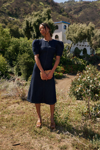 Campbell Denim Dress in Dark Wash - FINAL SALE