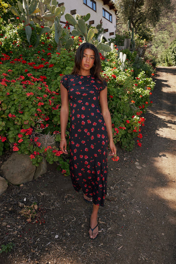 Ellianna Floral Maxi Dress in Black