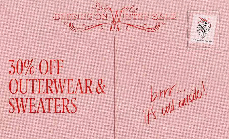 30% off outerwear & sweaters