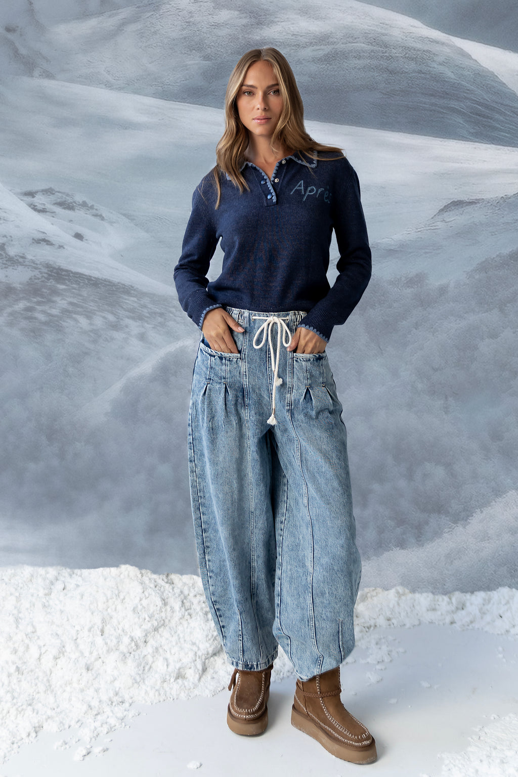 Apres Knit Sweater in Navy - FINAL SALE