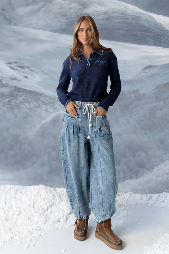 Apres Knit Sweater in Navy - FINAL SALE