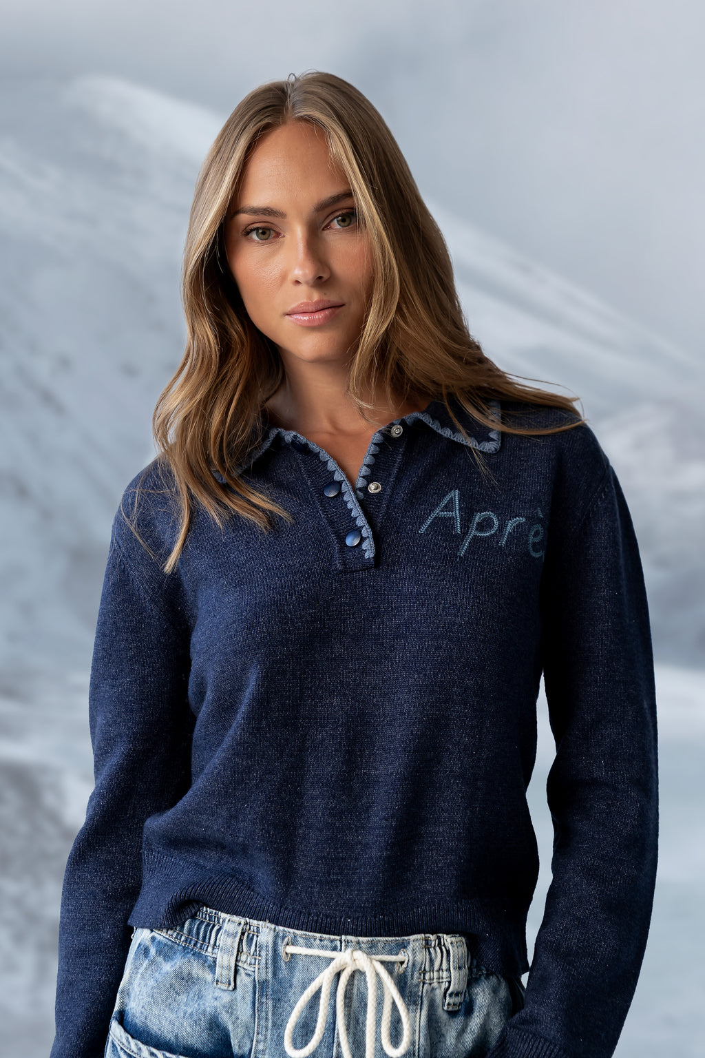 Apres Knit Sweater in Navy - FINAL SALE