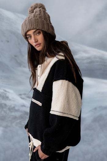 Maria Oversized Sherpa Jacket in Cream