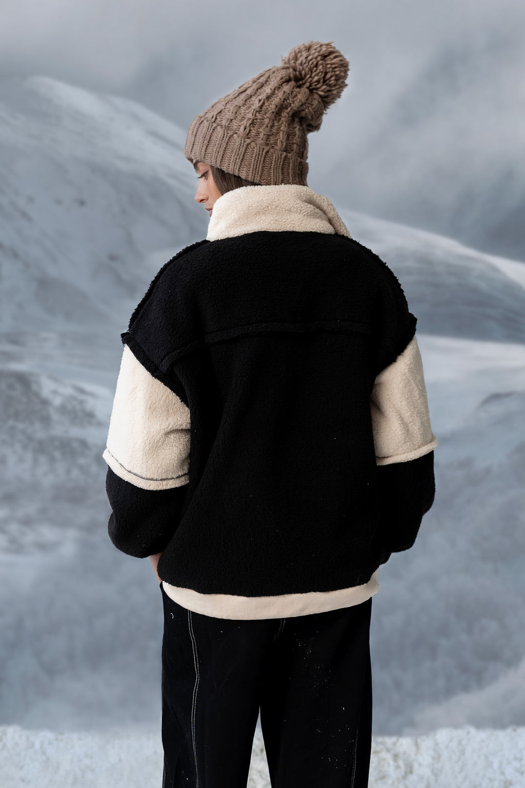 Maria Oversized Sherpa Jacket in Cream