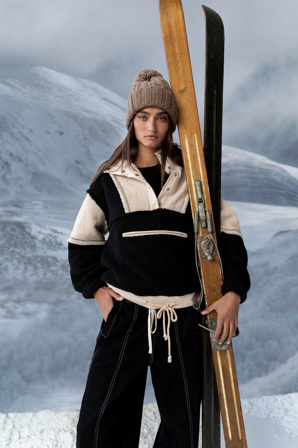 Maria Oversized Sherpa Jacket in Cream