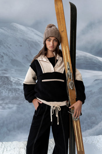 Maria Oversized Sherpa Jacket in Cream