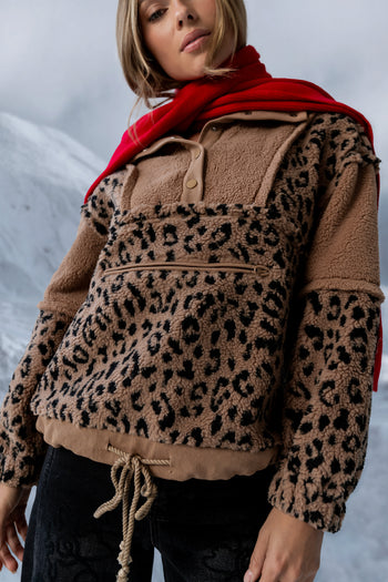 Maria Oversized Sherpa Jacket in Leopard - FINAL SALE