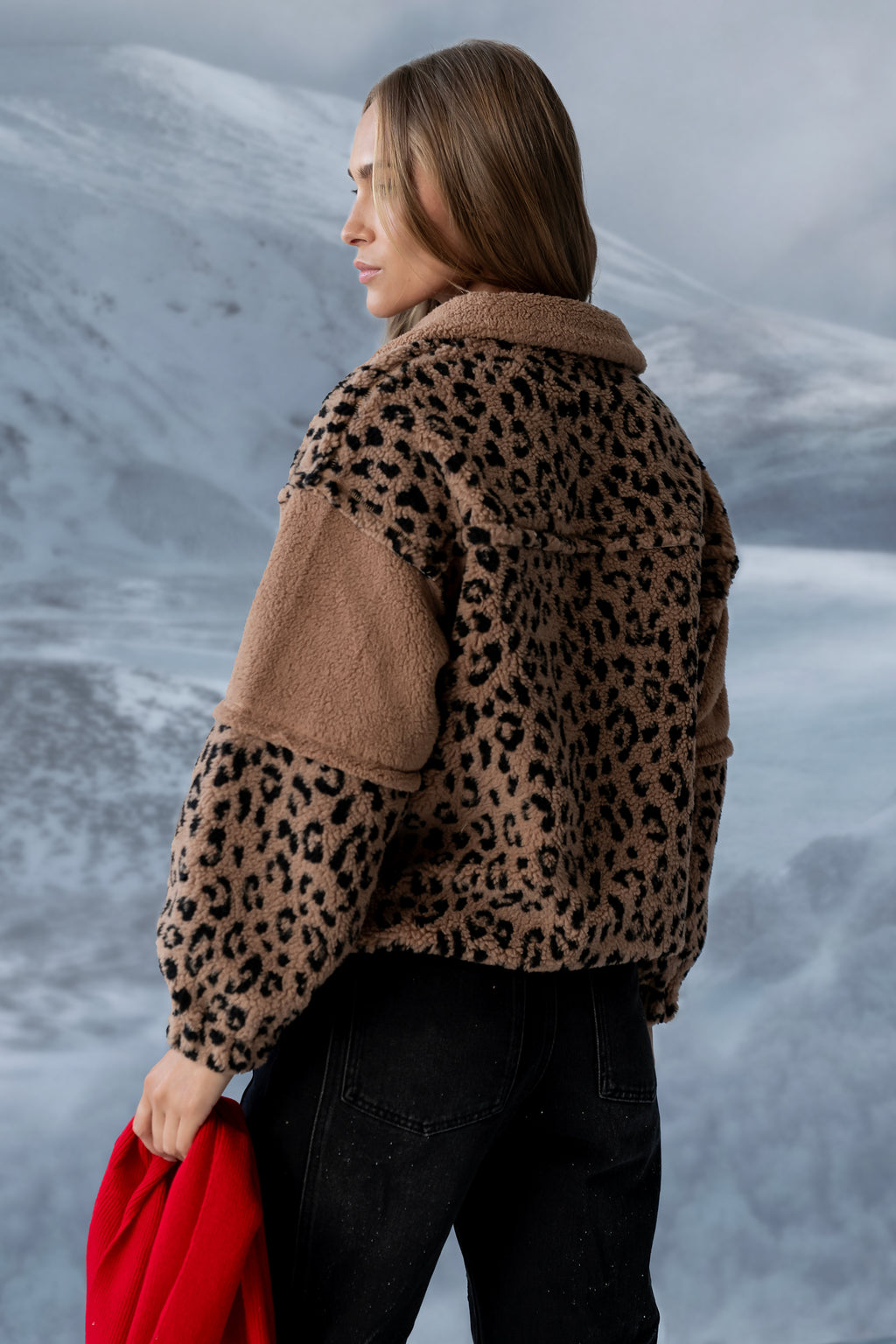 Maria Oversized Sherpa Jacket in Leopard - FINAL SALE