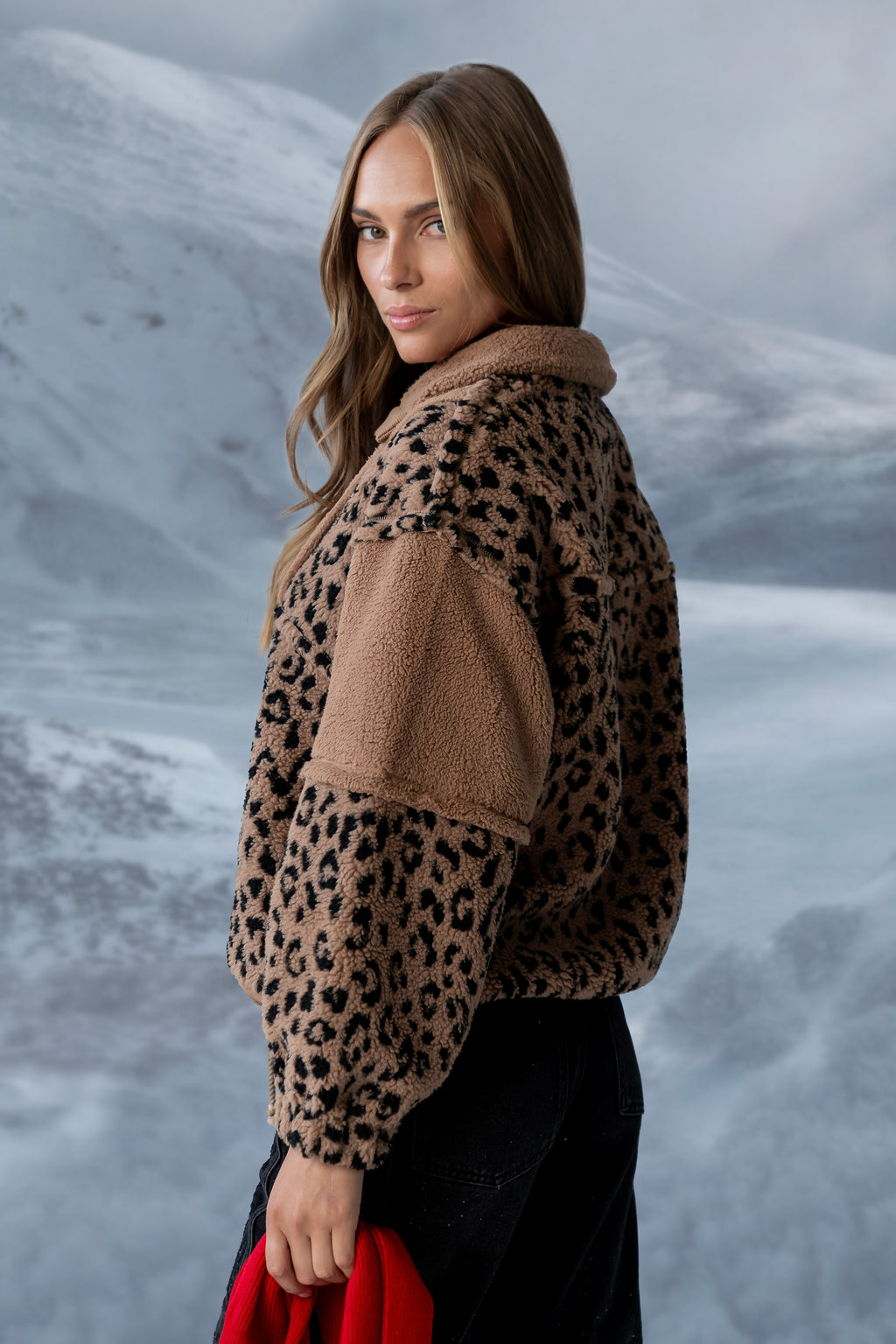 Maria Oversized Sherpa Jacket in Leopard - FINAL SALE