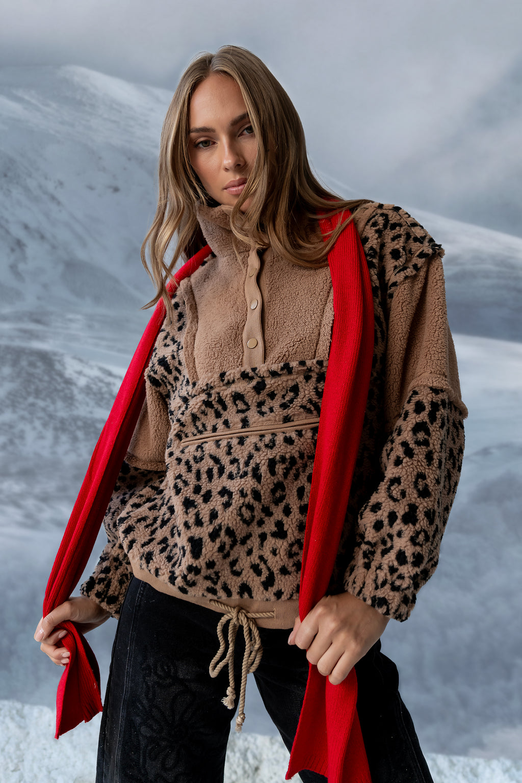Maria Oversized Sherpa Jacket in Leopard - FINAL SALE