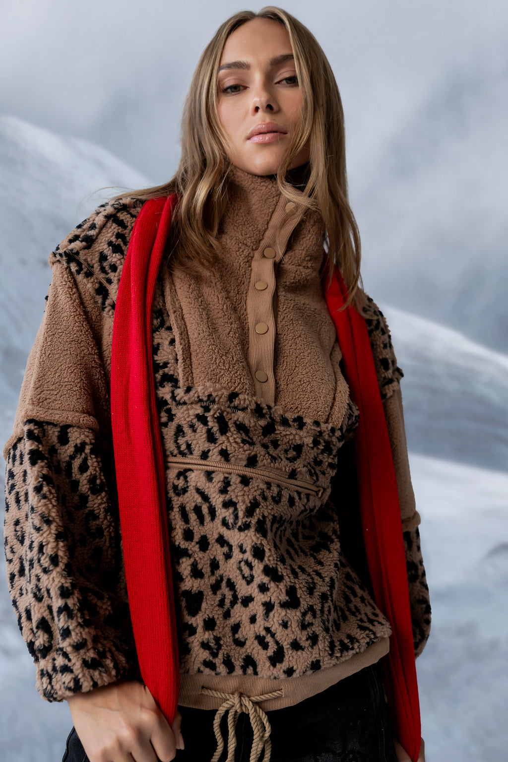 Maria Oversized Sherpa Jacket in Leopard - FINAL SALE