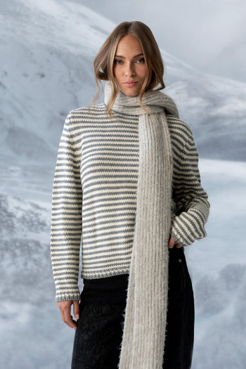 Jones Knit Sweater in Heather Grey