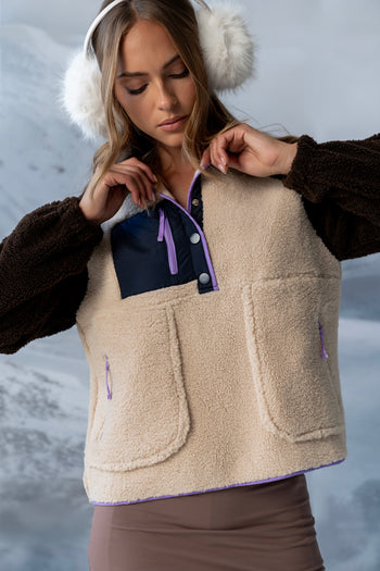 Milana Sherpa Pullover in Brown