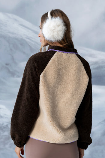 Milana Sherpa Pullover in Brown