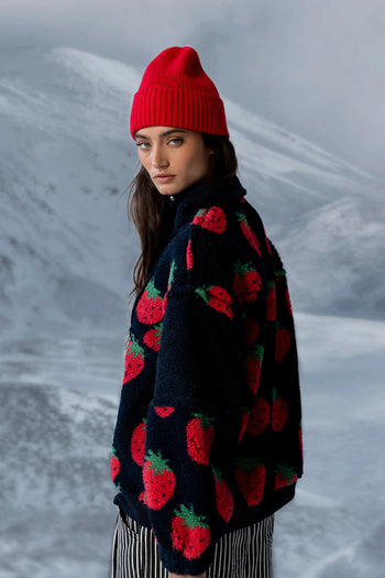 Maria Oversized Sherpa Jacket in Navy - FINAL SALE