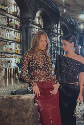 Margot Leopard Mesh Top - FINAL SALE