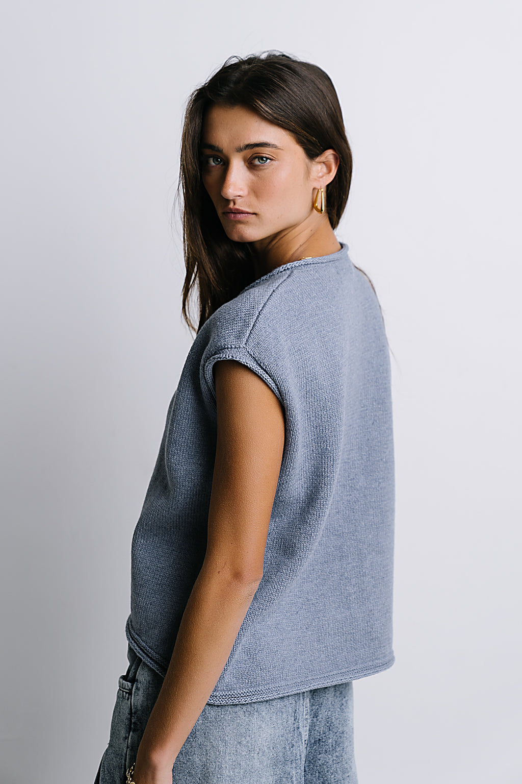 Paige Knit Sweater in Blue