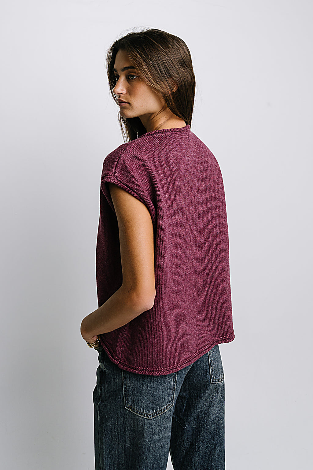 Paige Knit Sweater in Burgundy
