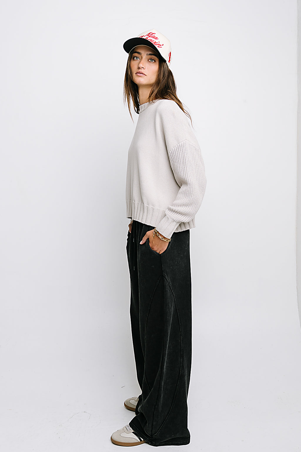 Payton Knit Sweater in Bone - FINAL SALE