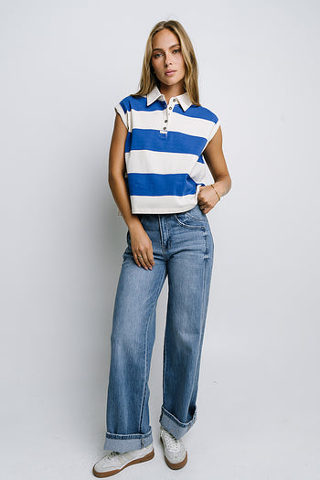 Blake Striped Top in Blue