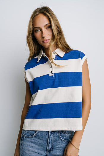 Blake Striped Top in Blue