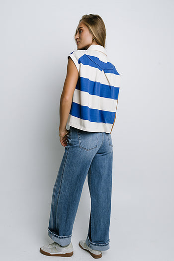 Blake Striped Top in Blue