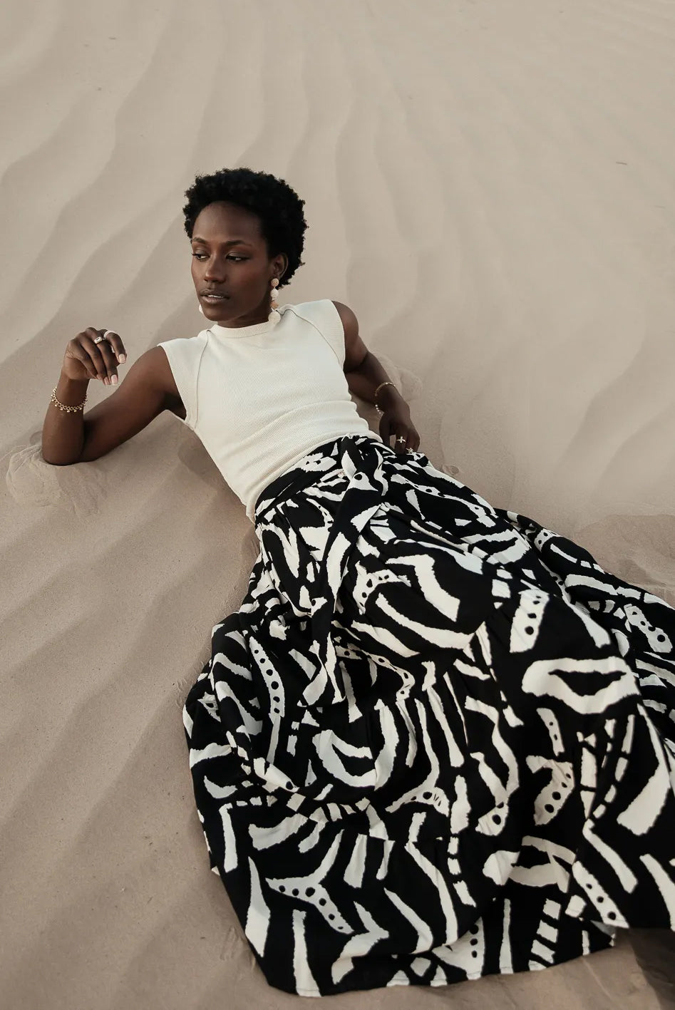 BLACKSUGAR ABSTRACT PRINT SKIRT PANTS | BS25009