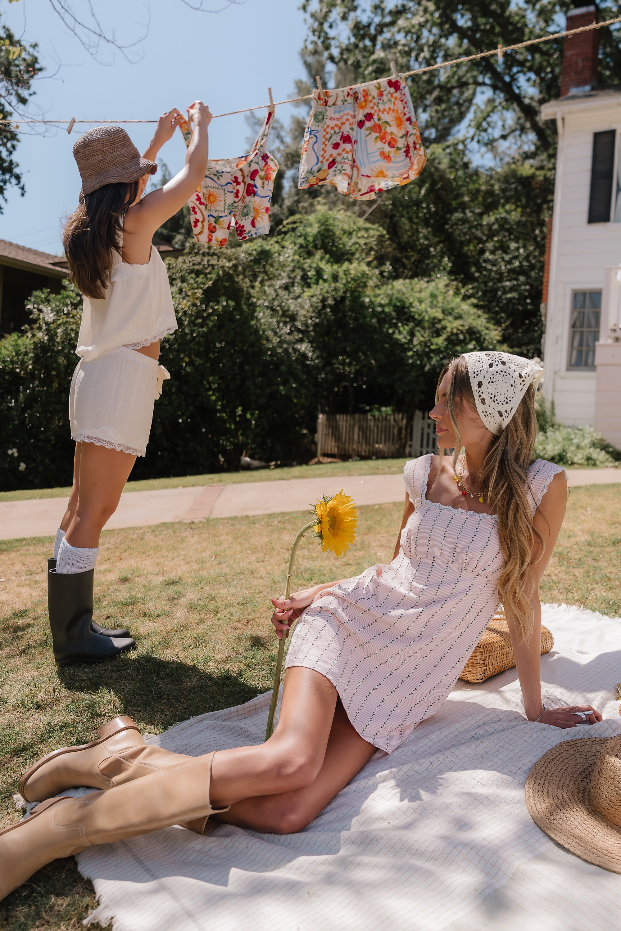 Arizona Pleated Babydoll Dress in White - FINAL SALE