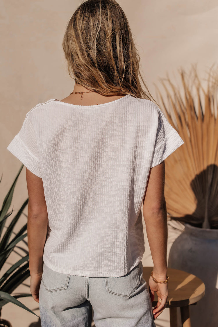 Isha Ribbed Top in White - FINAL SALE