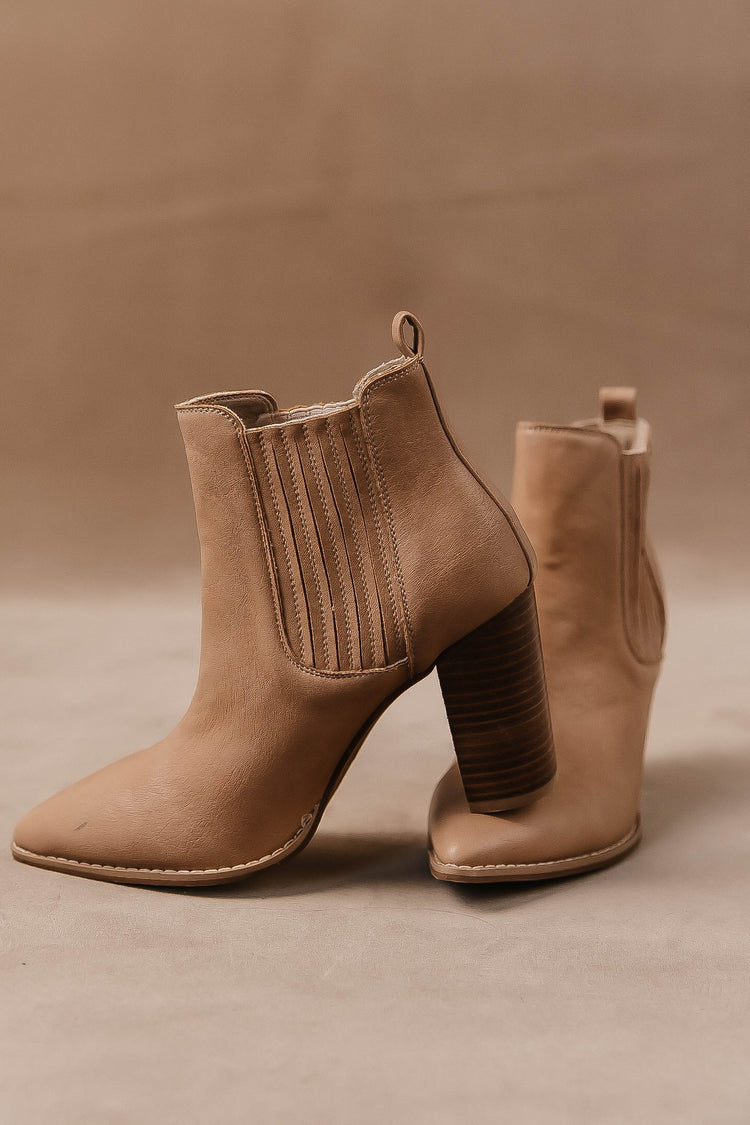 nude ankle boots with heel