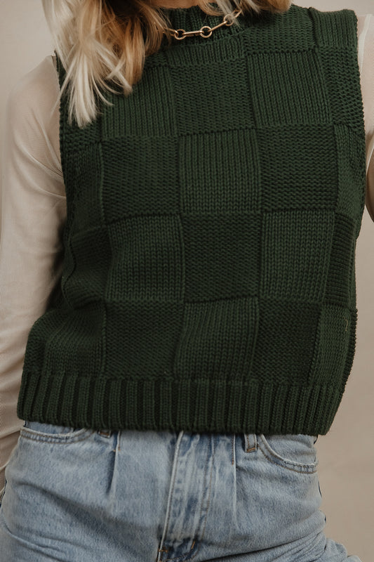 Chloe Sweater Vest in Emerald - FINAL SALE