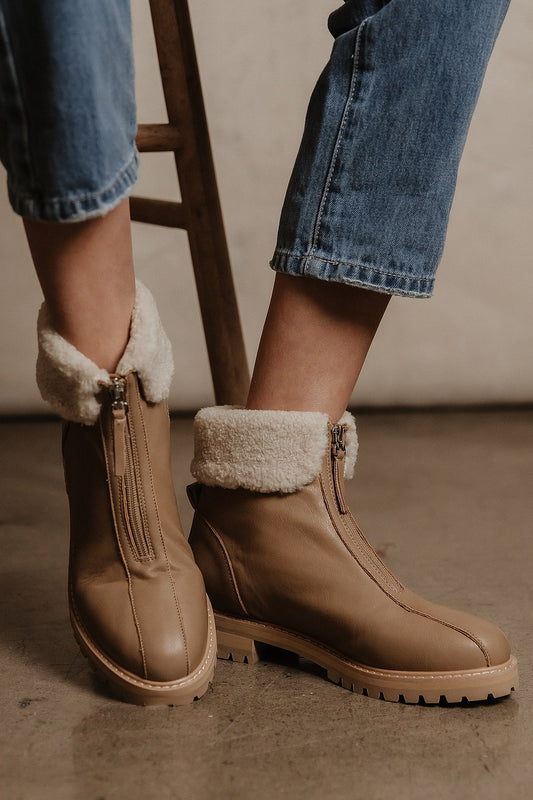 ankle boot with sherpa lining