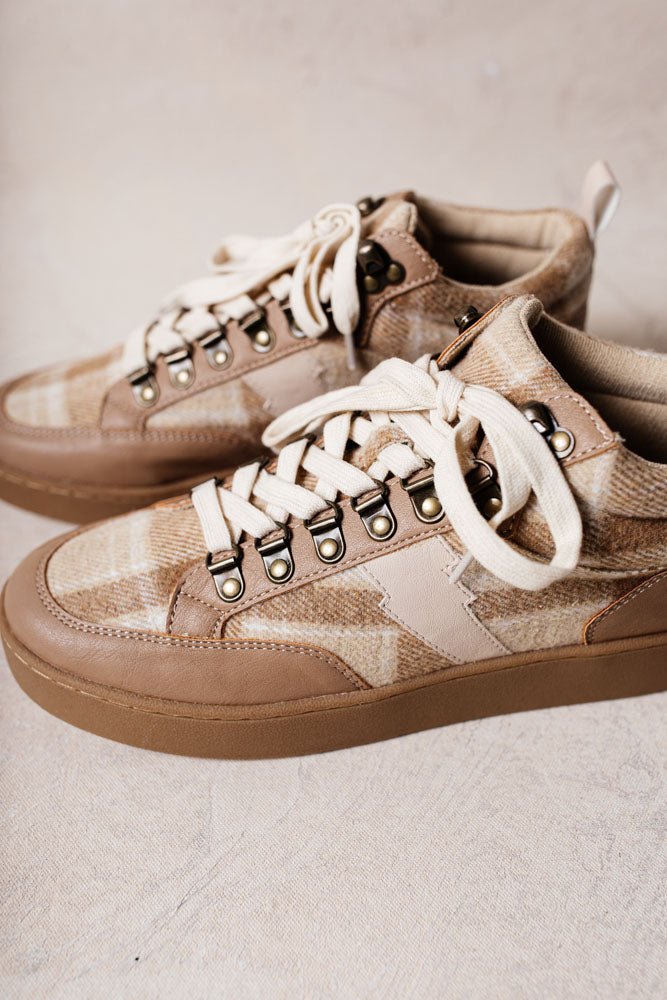 beige sneaker with leather details