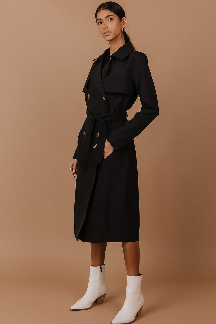 long sleeve trench coat with pockets