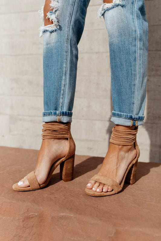 nude heels with ankle strap