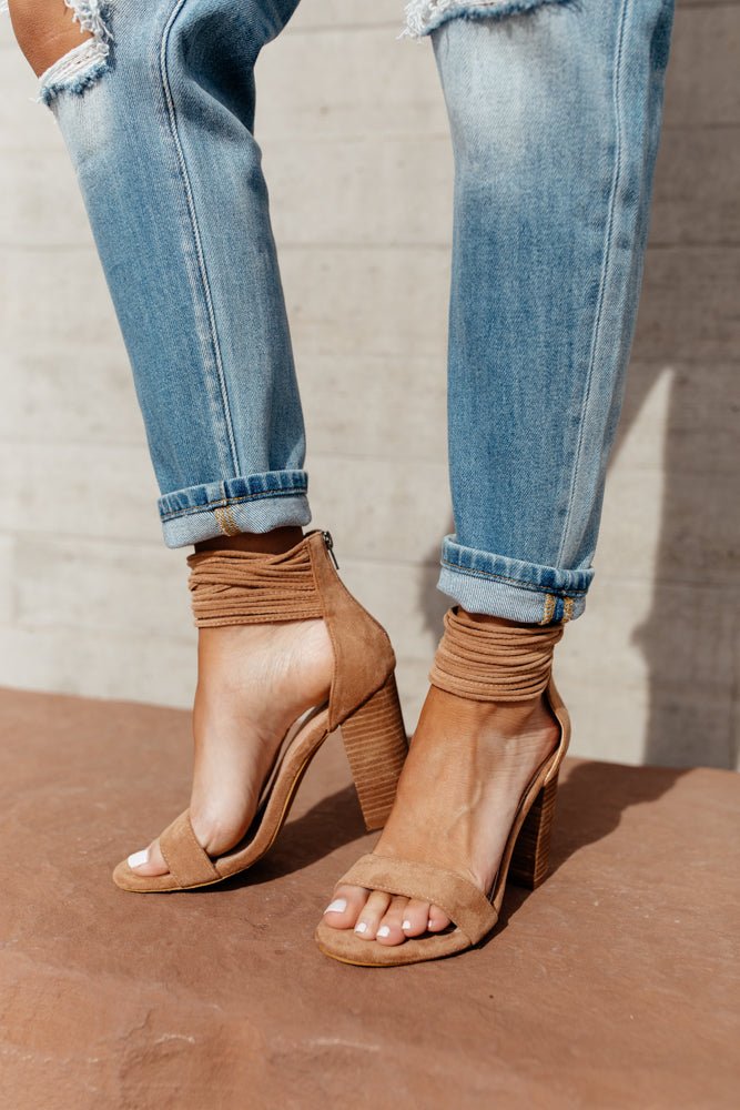 suede heels with ankle strap