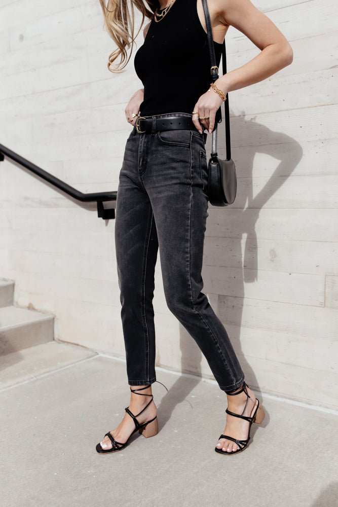 Tayla Mom Jeans in Black- FINAL SALE