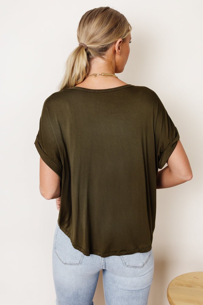 Dempsey Rolled Sleeve Tee in Olive - FINAL SALE