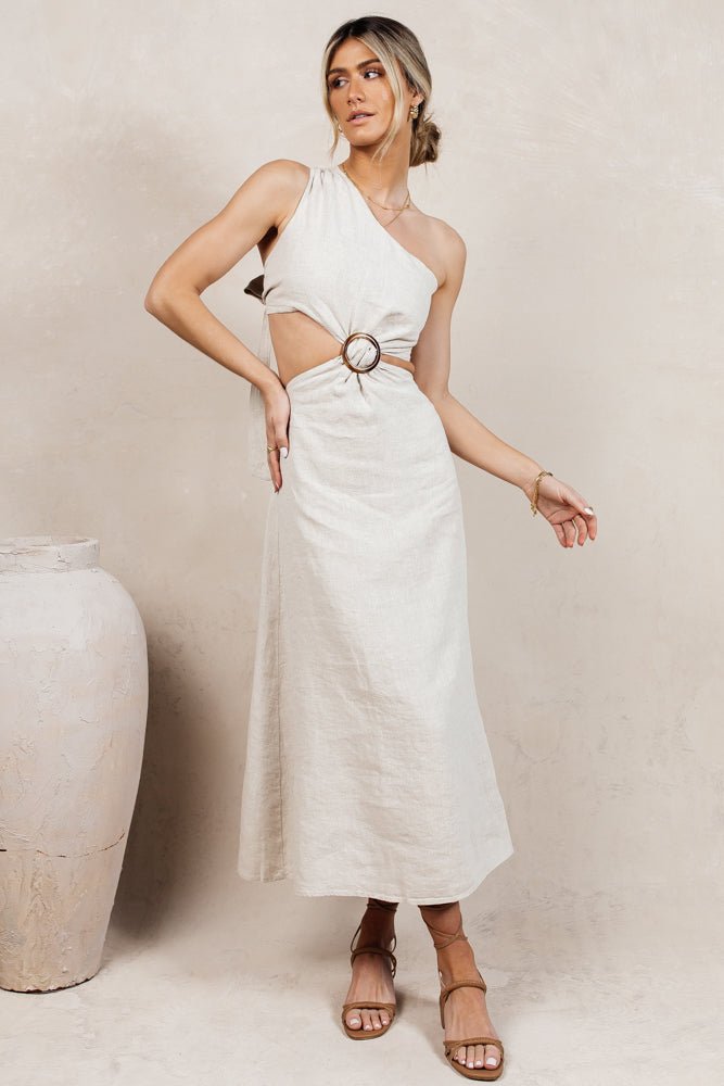Suzie Midi Dress in Natural - FINAL SALE