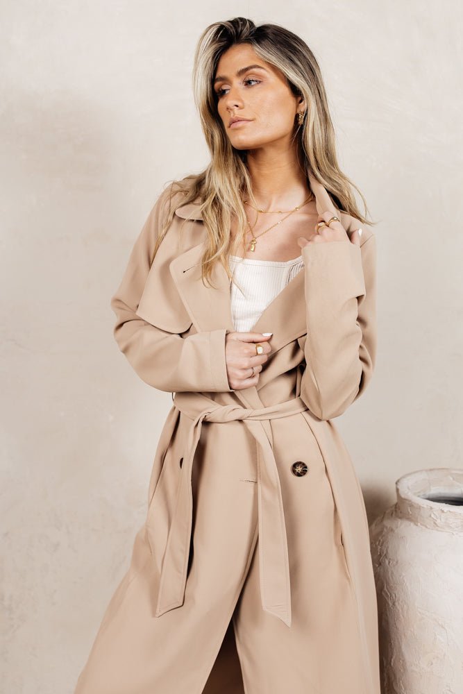 Enola Trench Coat in Natural - FINAL SALE