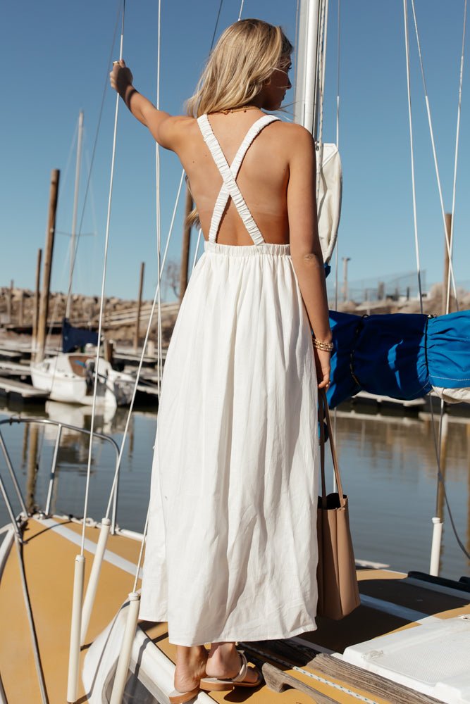 Leopold Overall Maxi Dress in Ivory - FINAL SALE
