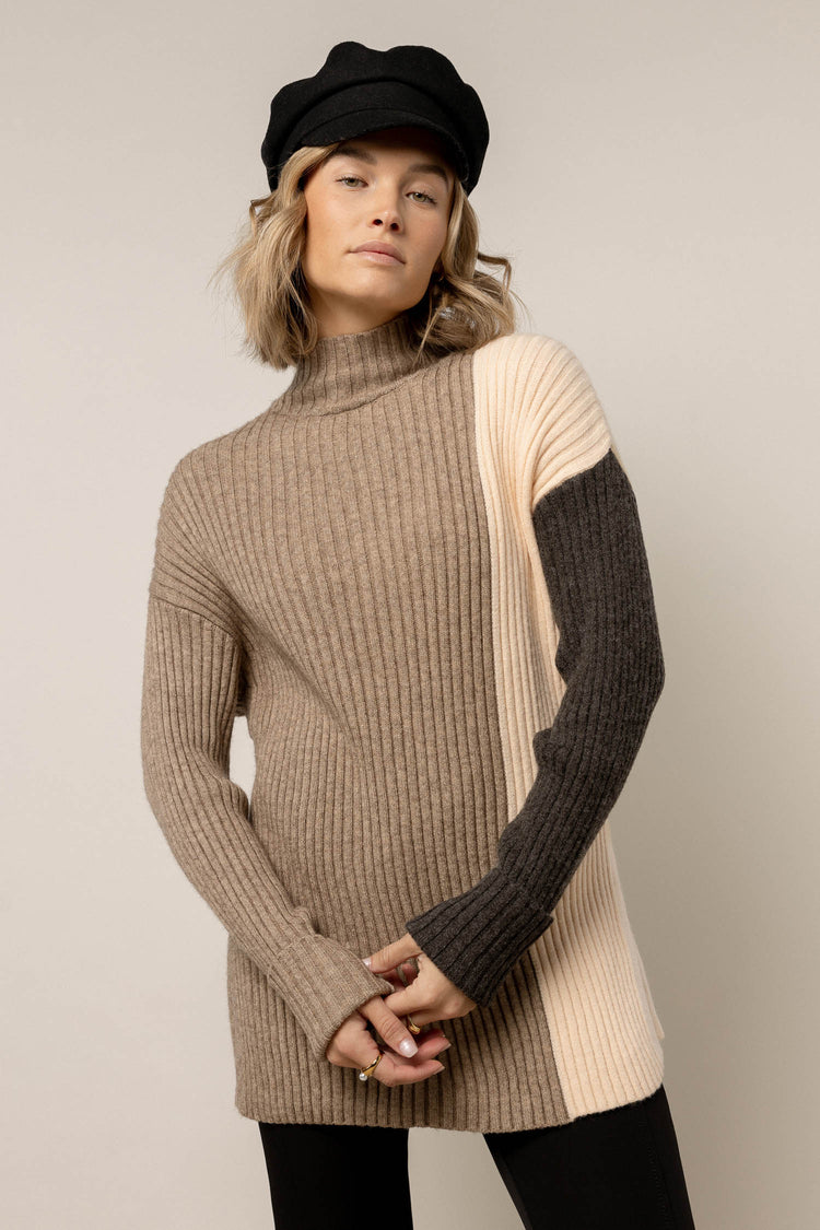 loose fit sweater with high neck
