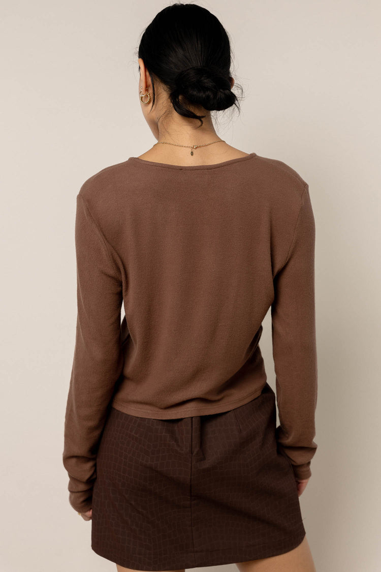 long sleeve brown sweater