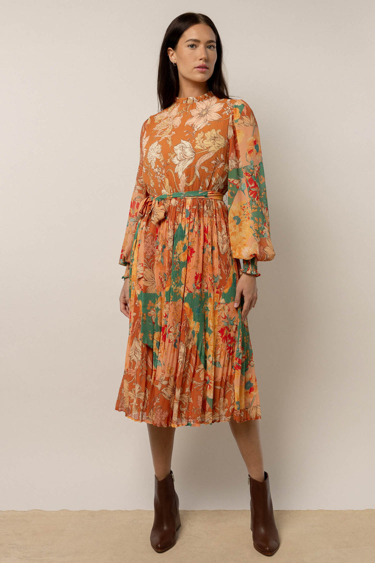 floral patterned midi dress